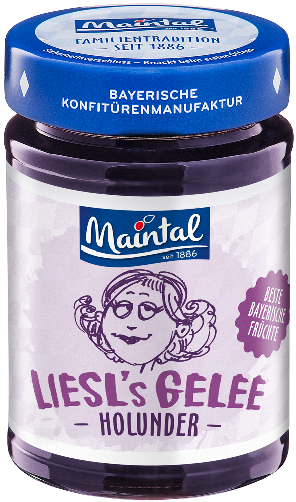 Holunderbeer-Gelee extra - Früchte aus Bayern Produktbild MaintaProduktabbildung Maintal Bayerisches Holunderbeer-Gelee extra.