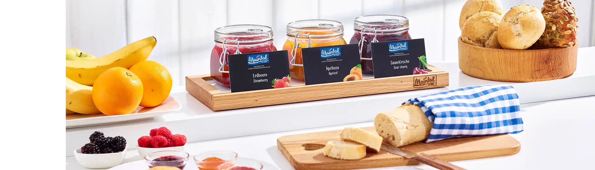 Maintal Gastro Online Shop heißt Sie willkommen mit frischem Obst, Konfitüre und Marmelade