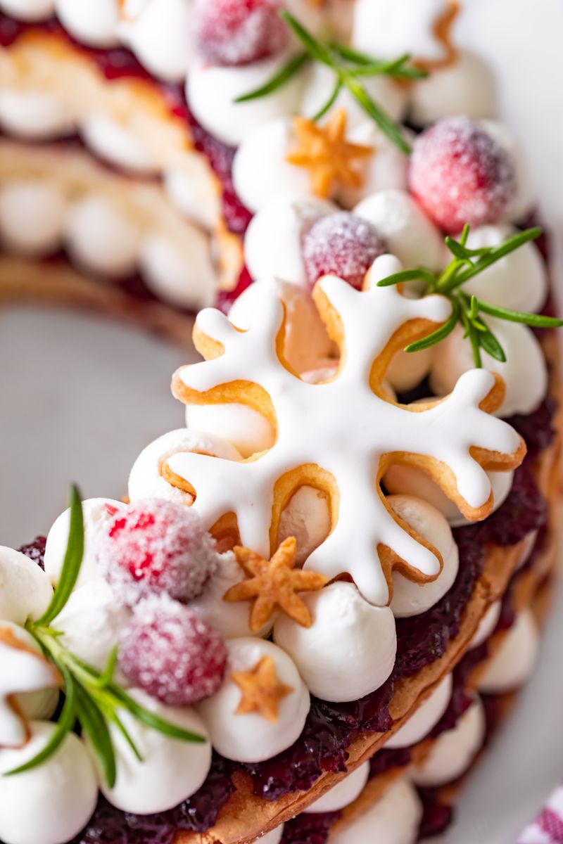 Nahaufnahme Kuchenoberseite.