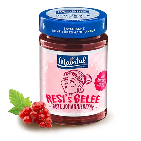 Rotes Johannisbeer-Gelee extra - Früchte aus Bayern Maintal Rote Johannisbeeren-Gelee.