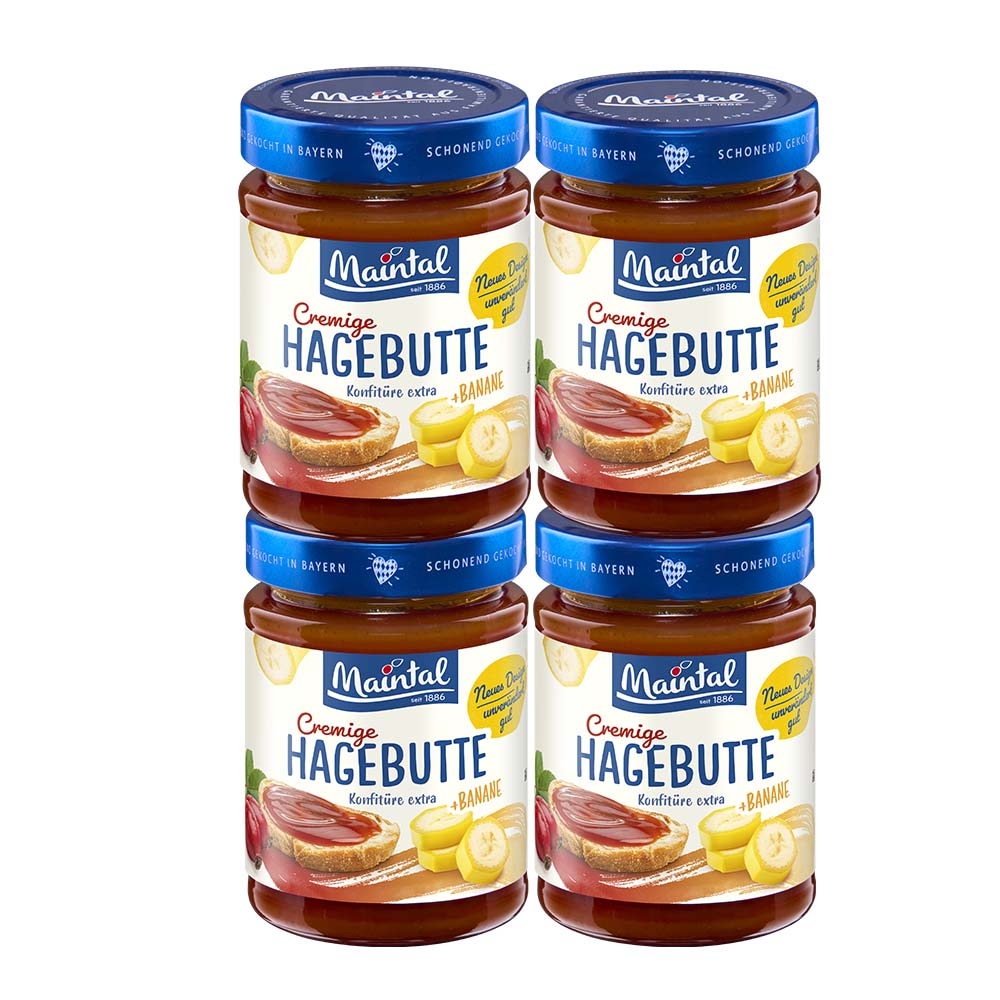 Set Hagebutten-Bananen-Konfitüre extra, 4 x 340 g Set Hagebutten-Bananen-Konfitüre extra, 4 x 340 g