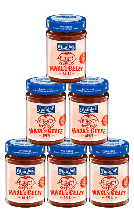 Set Bayerisches Apfel-Gelee 6 x 220g Sechs Gläser Maintal Apfel-Gelee, Produktabbildungen