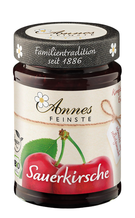 Annes Feinste Bio Sauerkirsch-Konfitüre extra Produktabbildung Annes Feinste Bio Sauerkirsch-Konfitüre extra