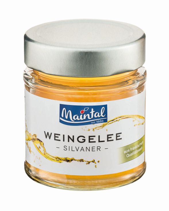 Weißwein-Gelee hergestellt aus fränkischem Silvaner Produktabbildung Weißwein-Gelee aus fränkischem Silvaner